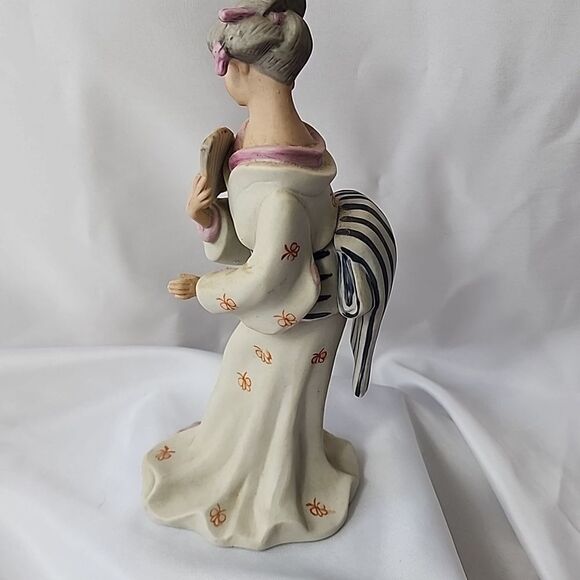 Vintage Ardco Bisque Porcelain Geisha With Fan - Picture 8 of 10